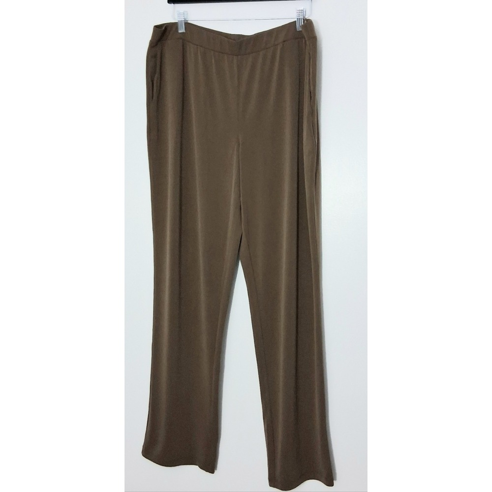 Susan Graver Essentials Women's Size Large Medium Brown Liquid Knit Pull-on